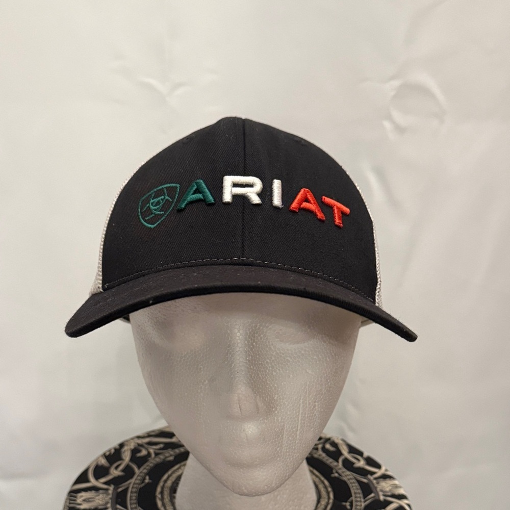 Ariat Black Cap with Mexican flag colors logo